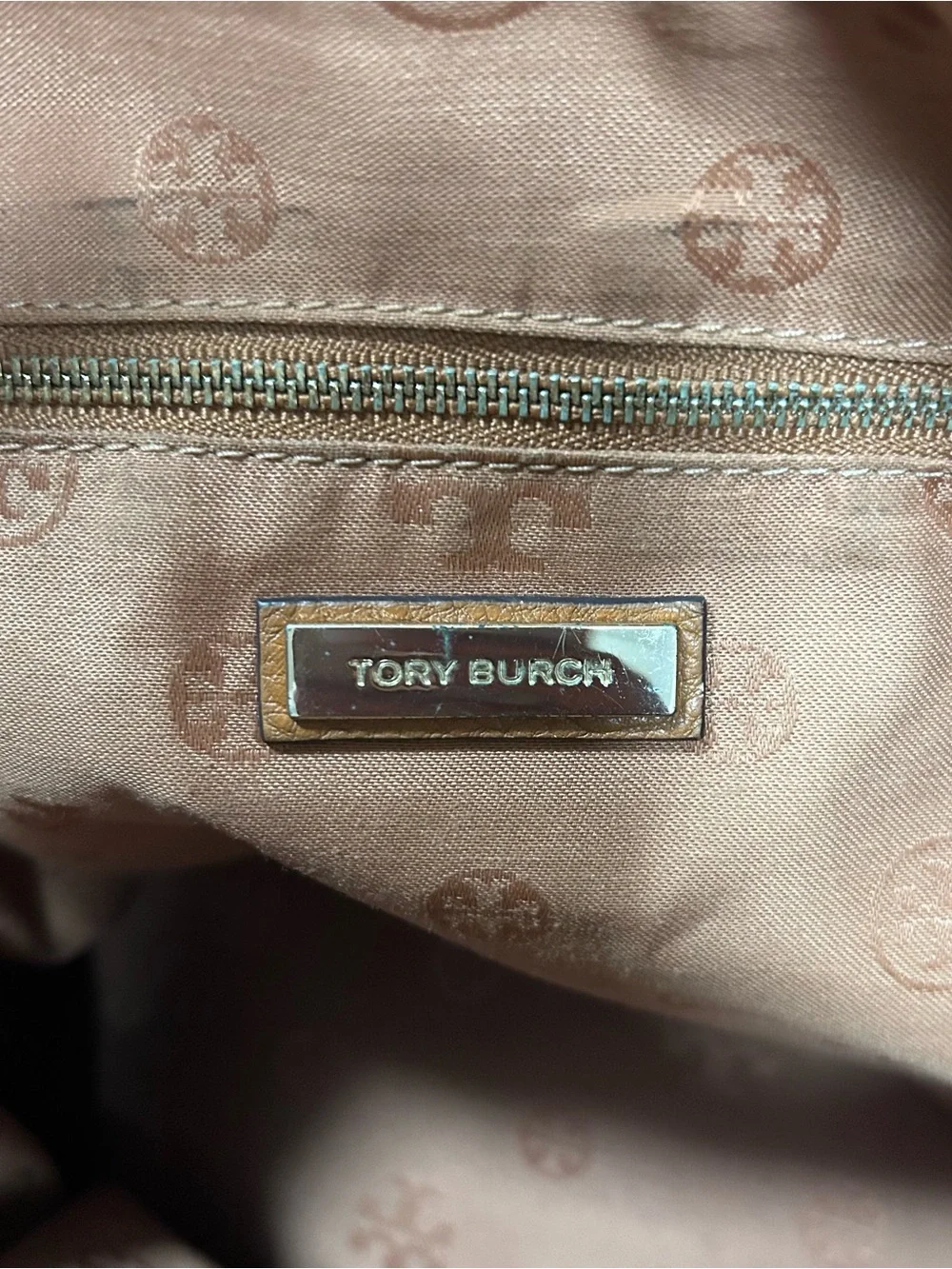 TORY BURCH Taylor Satchel Cognac Braided-Handle Leather Tote